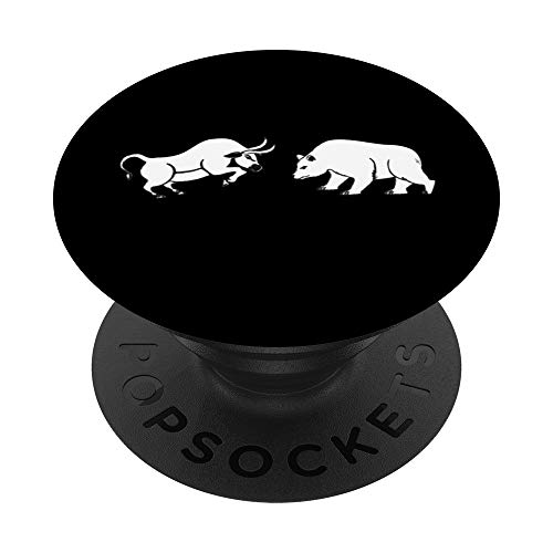 Bull and Bear Stock Market Forex Trader PopSocket PopSockets PopGrip: Swappable Grip for Phones & Tablets