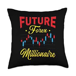 FRESAN – Foreign Exchange Market – Forex Trader Future Millionaire-Stock Market-Forex Trading Throw Pillow, 18×18, Multicolor
