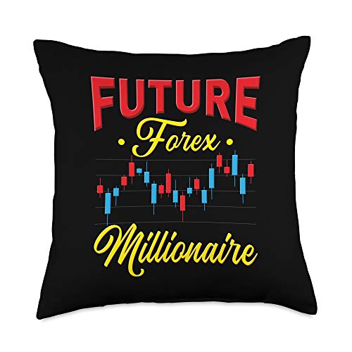 FRESAN – Foreign Exchange Market – Forex Trader Future Millionaire-Stock Market-Forex Trading Throw Pillow, 18×18, Multicolor