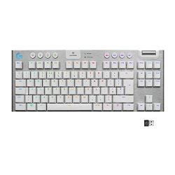 Logitech G915 TKL White Tactile Tenkeyless Lightspeed Wireless RGB Mechanical Gaming Keyboard, Low Profile Switch Options, LIGHTSYNC RGB, Advanced Wireless and Bluetooth Support