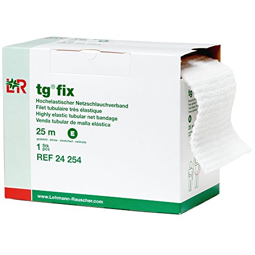 Lohmann&Rauscher 34971 tg Fix Net Tubular Bandage, Elastic Net Wound Dressing, Bandage Retainer for Large Trunks, Hips & Armpits, Size E (140cm Wide x 25m Long When Stretched)