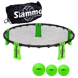 GoSports Slammo Game Set (Includes 3 Balls, Carrying Case and Rules) – Outdoor Lawn, Beach & Tailgating Roundnet Game for Kids, Teens & Adults