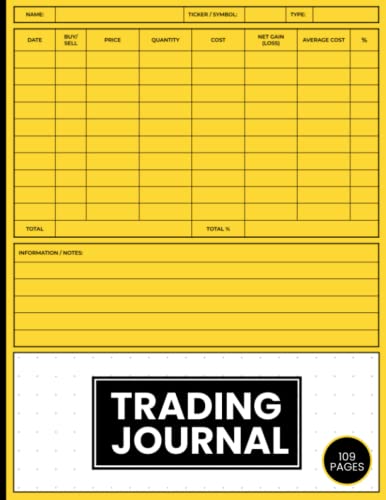 Trading Journal: Stocks, Forex, Options and Crypto Trading Log Book for Organised Traders | Record up to 1000 Trades.