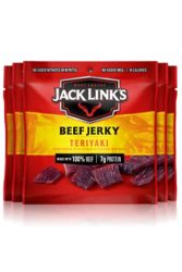 Jack Link’s Beef Jerky, Teriyaki – Flavorful Meat Snack for Lunches, Ready to Eat – 7g of Protein, Made with Premium Beef – 0.625 Oz Bags (Pack of 5)