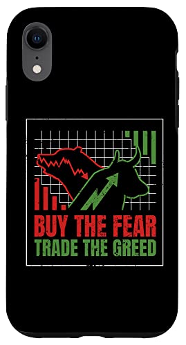 iPhone XR Buy Fear Trade Greed Bear Bull Stock Market Forex Trading Case