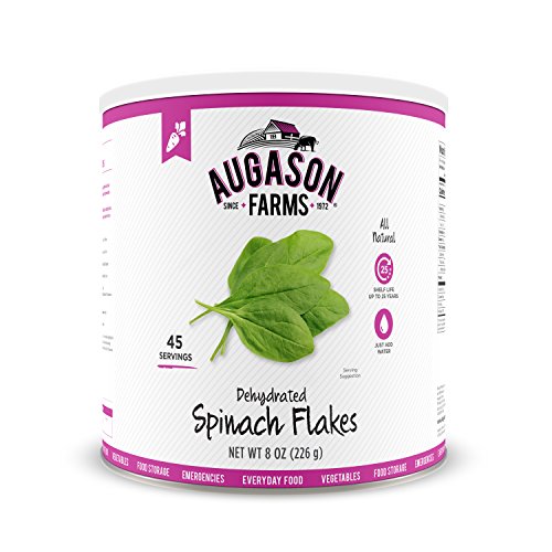 Augason Farms Dehydrated Spinach Flakes 8 oz No. 10 Can