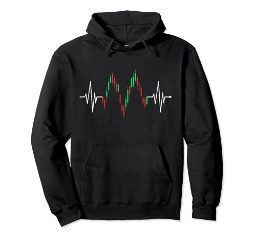 Trader Heartbeat Heart Stock Market EKG Forex I Love Trading Pullover Hoodie