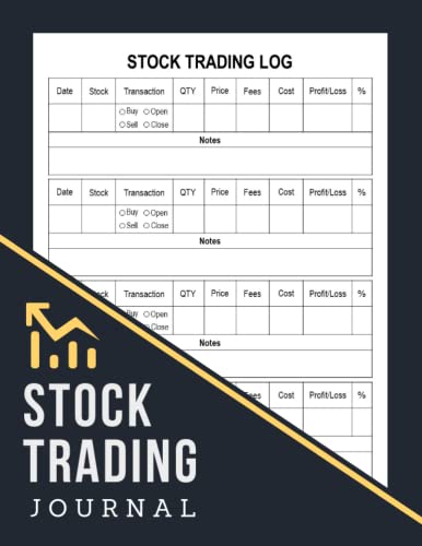 Stock Trading Journal: Stock Trading Log Book to Track Monthly Profit, Long Term Investments and Plan Your Strategy | Record Up to 500 Trades