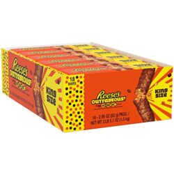 REESE’S OUTRAGEOUS! Peanut Butter Chocolate Candy Bar, King Size, 18 Count