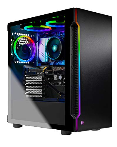 SkyTech Shadow 3.0 Gaming Computer PC Desktop – Ryzen 7 3700X 8-Core 3.6GHz, RTX 3060 12GB, 1TB SSD, 16GB DDR4 3000, RGB Fans, AC WiFi, 600W Gold PSU, Windows 10 Home 64-bit, Black