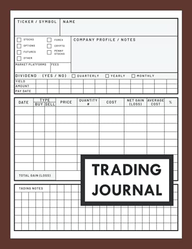 Trading Journal: Stock trading log and investment journal notebook 120 Pages For Traders Of Stocks, Futures, Options And Forex, Stock Market Tracker, Forex trading