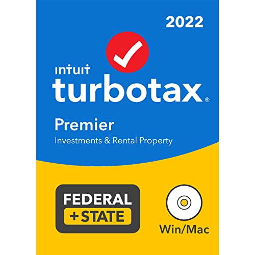 TurboTax Premier 2022 Tax Software, Federal and State Tax Return, [Amazon Exclusive] [PC/MAC Disc] (Package May Vary)
