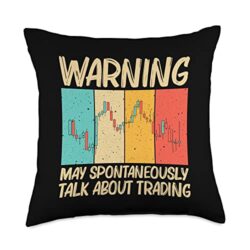 Best Trading Gift Stock Market Accessories & Stuff Cool Trading for Men Women Stock Day Trader Forex Throw Pillow, 18×18, Multicolor