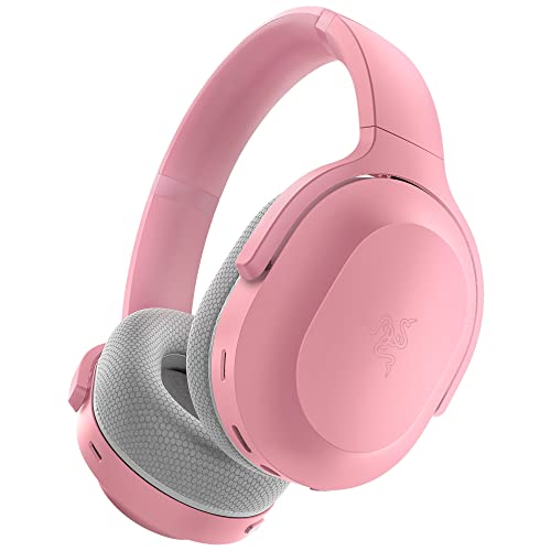 Razer Barracuda Wireless Gaming & Mobile Headset (PC, Playstation, Switch, Android, iOS): 2.4GHz Wireless + Bluetooth – Integrated Noise-Cancelling Mic – 50mm Drivers – 40 Hr Battery – Quartz Pink