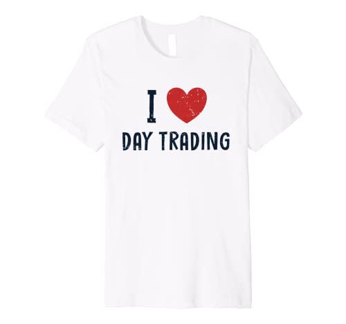 I love Day Trading Bull Bear Day Trader Broker Stock Market Premium T-Shirt
