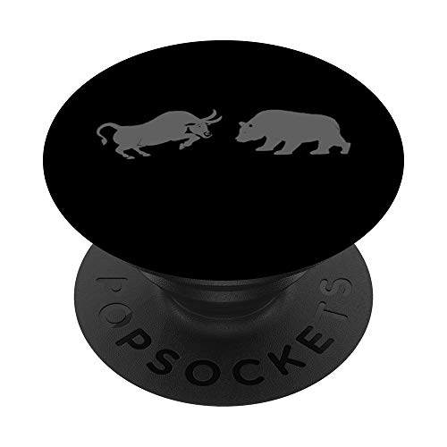 Bull and Bear Stock Market Forex Trader PopSocket (grey)