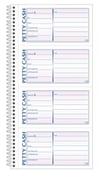 Adams Spiral Petty Cash Book, 2-Part, Carbonless, 4 Messages per Page, 200 Sets per Book (SC1156)