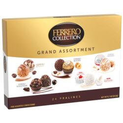 Ferrero Rocher Grand Assortment, Premium Gourmet Assorted Hazelnut Milk Chocolate, Dark Chocolate, Cappuccino, Manderly and Coconut, 24 Ct. (Pack of 1)