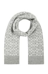 Coach Women’s Metallic Signature C Jacquard Scarf, Chalk, One Size