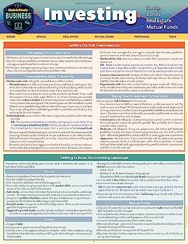 Investing – Stocks, Bonds, Real Estate, Mutual Funds: QuickStudy Laminated Reference Guide