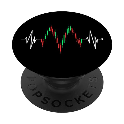 Trader Heartbeat Heart Stock Market EKG Forex I Love Trading PopSockets Adhesive PopGrip