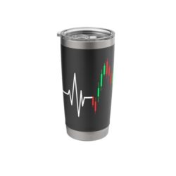 Trader Heartbeat Heart Stock Market EKG Forex I Love Trading Stainless Steel Insulated Tumbler