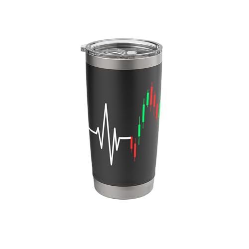 Trader Heartbeat Heart Stock Market EKG Forex I Love Trading Stainless Steel Insulated Tumbler
