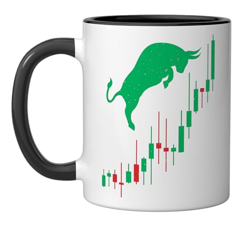 Cool Stock Market Art For Men Women Stock Trading Day Trader Ceramic Mug, Black/White