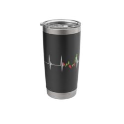 Day Trading Heartbeat EKG Pulse Stock Market Trader Stainless Steel Insulated Tumbler