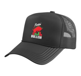 Feelin’ Bullish Stock Marker Trader Day Forex Trading Trucker Hat with Adjustable Mesh Back, Black