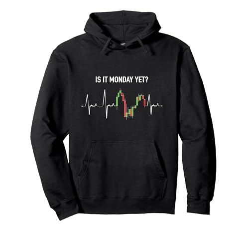 Is it Monday Yet Investor Day Trading Stock Market Trader Pullover Hoodie, Adult Unisex, Black, Large